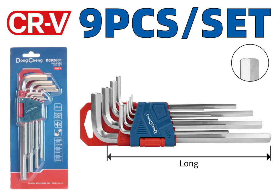 Набор длинных шестигранных ключей 9 шт HD092601