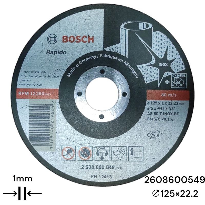 Отрезной круг по металлу (125x1x22.2mm) 2608600549 Bosch