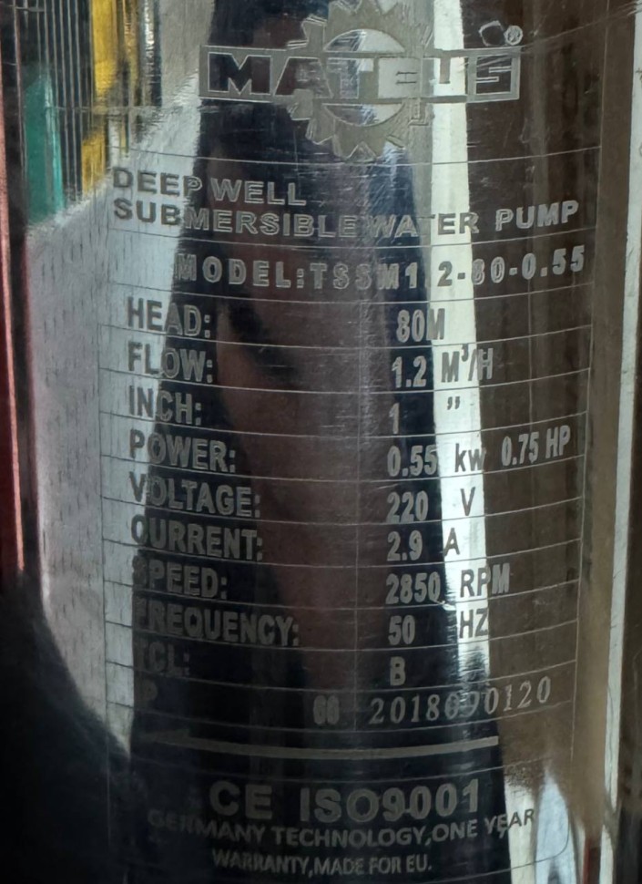 Скважинный насос MATEUS TSSM1,2-80-0,55