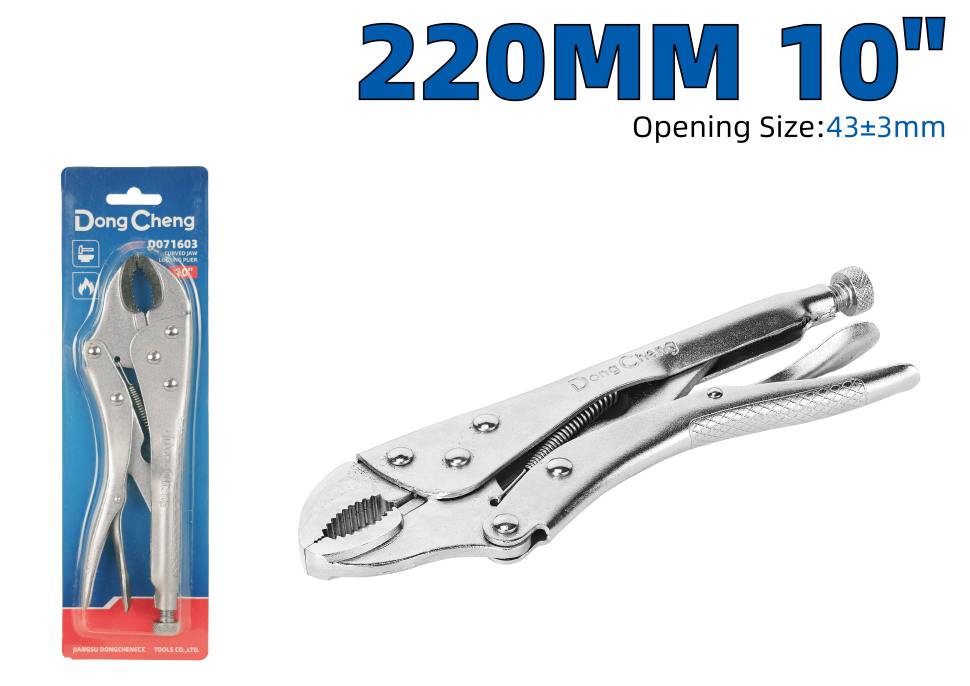 Зажимные клещи (изогнутые губки) 10" HD071603