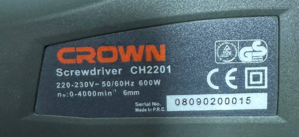 Сетевой шуруповерт CH2201 CROWN