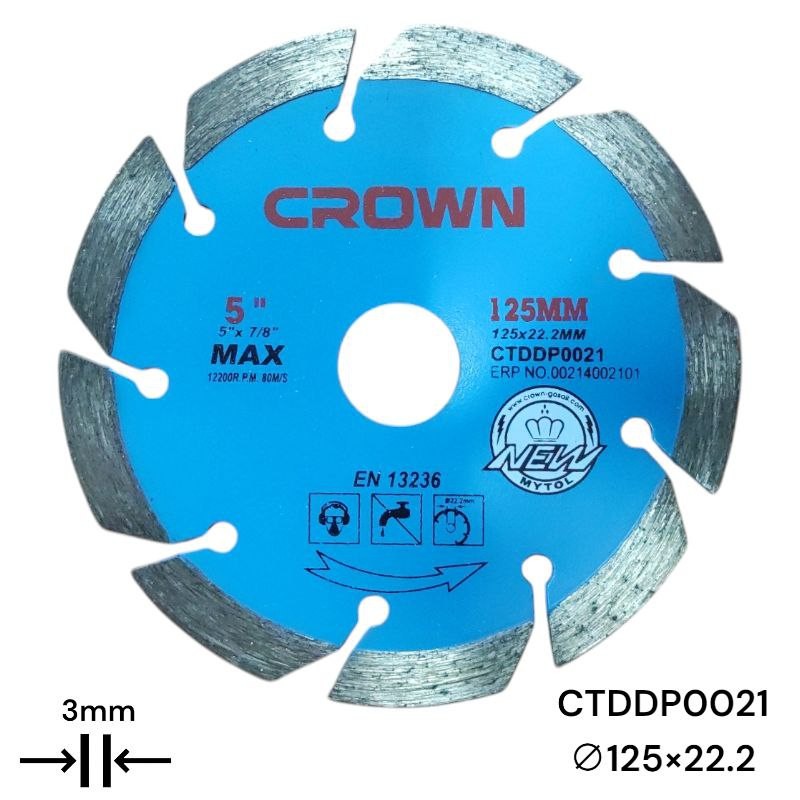 Алмазный отрезной диск CROWN 125 мм, сегментированный CTDDP0021